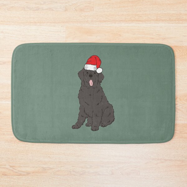 Item preview, Black Newfie Christmas Santa Newfoundland Dog Holiday designed and sold by thepawster.