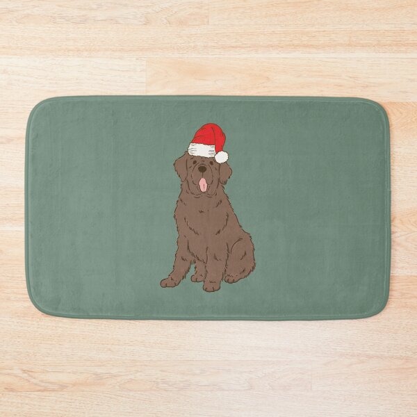 Item preview, Brown Newfie Christmas Santa Newfoundland Dog Holiday designed and sold by thepawster.