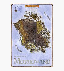 Morrowind, Vvardenfell, Elder Scrolls, Restored Map Poster Photographic Print