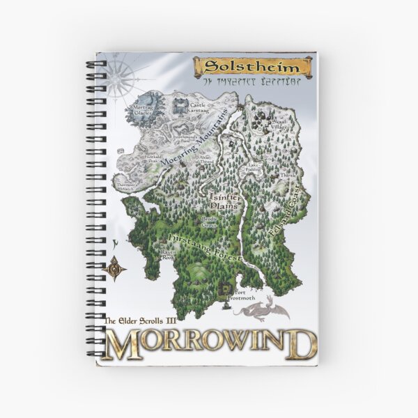 Solstheim A Morrowind Island Map Restoration Project Spiral Notebook By 7hunters Redbubble