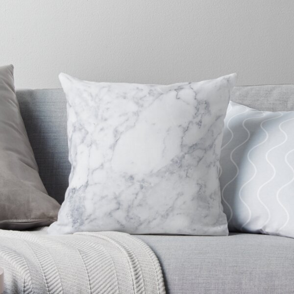 White Marble Throw Pillow