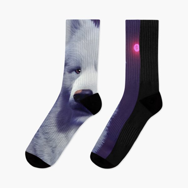 Item preview, White Samoyed dog portrait - neon light #5 designed and sold by supeart.