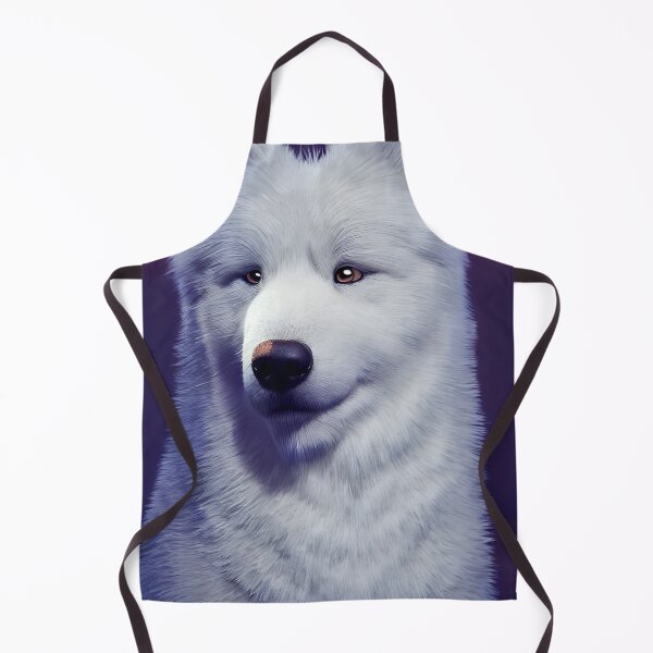 Item preview, White Samoyed dog portrait - neon light #5 designed and sold by supeart.