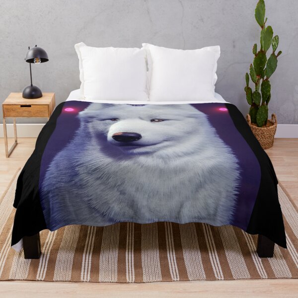 Item preview, White Samoyed dog portrait - neon light #5 designed and sold by supeart.