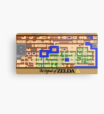 Legend of Zelda Map Poster - Retro, NES, Popular Restoration Metal Print