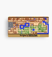 Die Legende von Zelda Map Poster - Retro, NES, beliebte Restaurierung Leinwanddruck