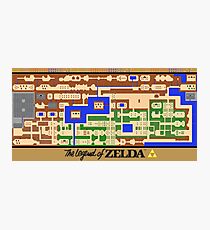 Legend of Zelda Map Poster - Retro, NES, Popular Restoration Photographic Print