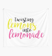 Tela decorativa torciendo limones en limonada - pelea de perros