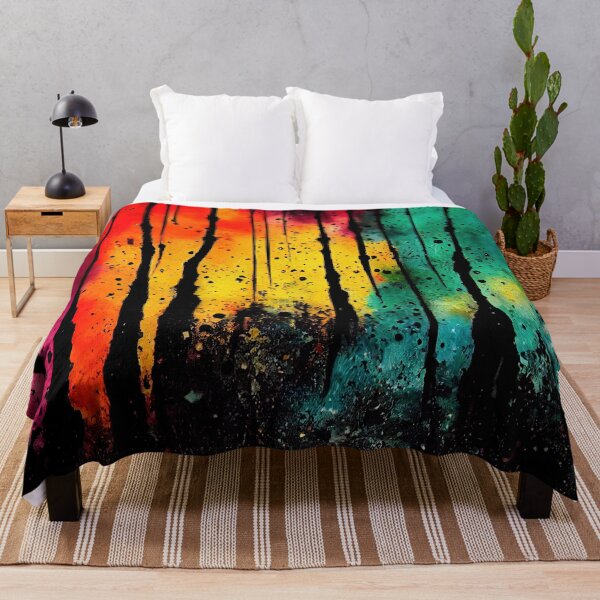Item preview, Cypress Trees Artistic Splatter Colorful Waterpaints designed and sold by ChasmicArt.
