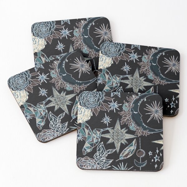 Item preview, Moon stars and flowers pattern designed and sold by Halima-Malash.