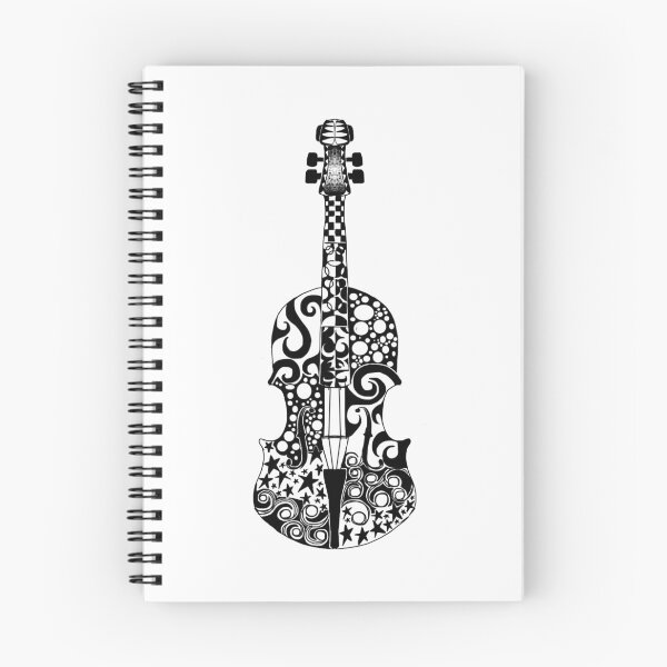 Item preview, Black and White Violin Zentangle designed and sold by jade flowers.