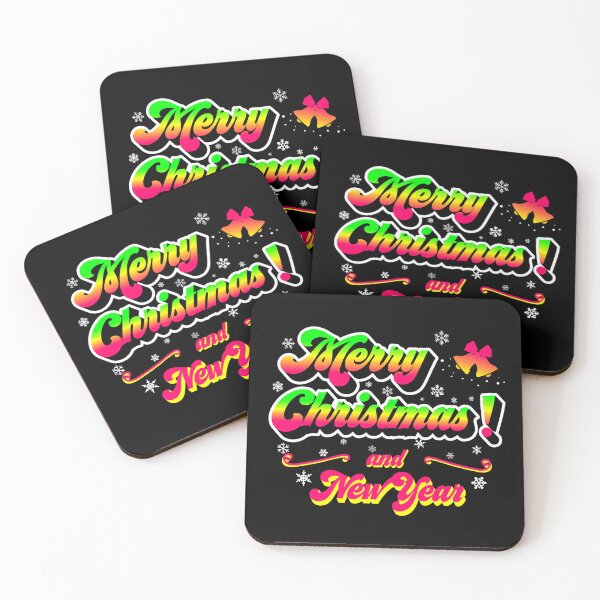 Item preview, Merry Christmas and New Year-black background (English) designed and sold by Betuzo.
