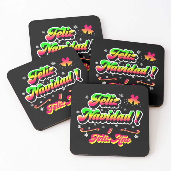 Item preview, Merry Christmas and New Year-black background (Spanish) designed and sold by Betuzo.
