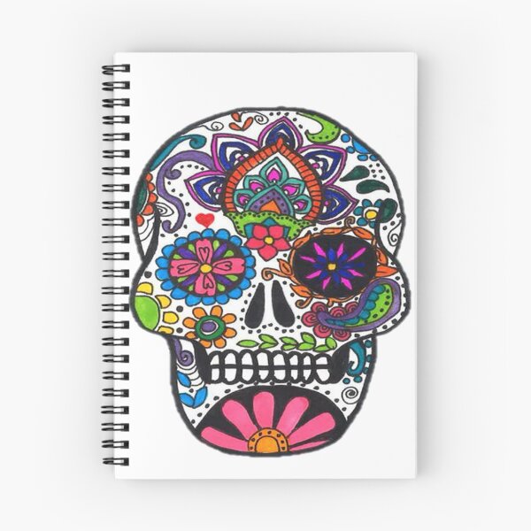Item preview, coloured day of the dead skull designed and sold by KerrySewInTime.