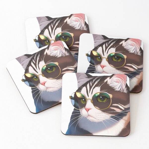 Item preview, Smart Cat Wearing Glasses Sticker designed and sold by BAYFAIRE.