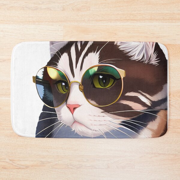 Item preview, Smart Cat Wearing Glasses Sticker designed and sold by BAYFAIRE.