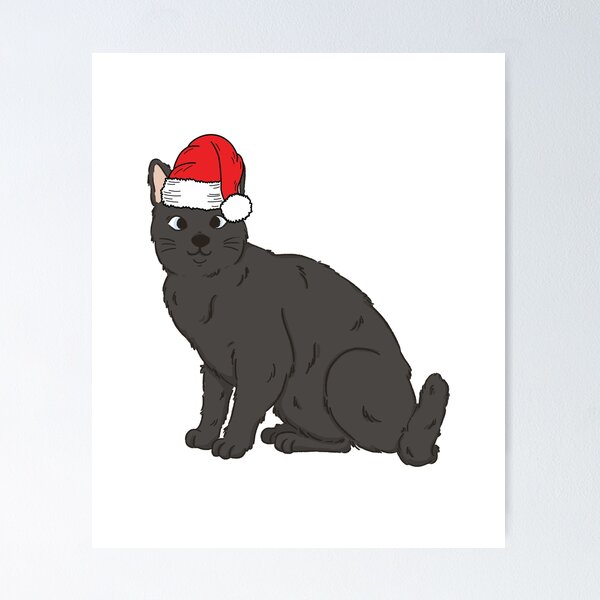 Artikelvorschau, Black Cat Christmas Santa Cat Holiday entworfen und verkauft von thepawster.
