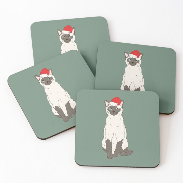 Item preview, Siamese Cat Christmas Santa Meezer Mese Cat Holiday designed and sold by thepawster.