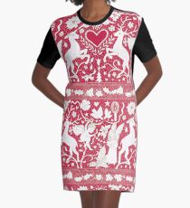 Antique lace - claret and cream - Traditional Christmas pattern by Cecca Designs Graphic T-Shirt Dress
