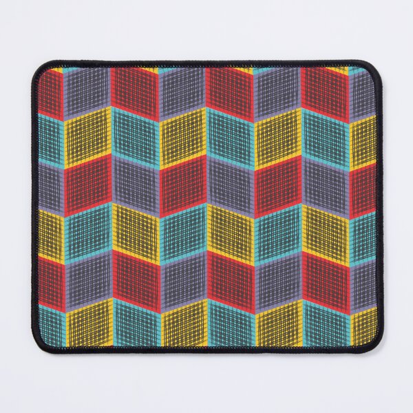 Item preview, patch work pattern blue, red, and yellow with colourful 3d design  designed and sold by sankacreation.