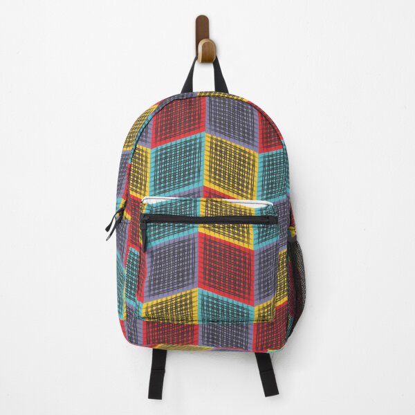 Item preview, patch work pattern blue, red, and yellow with colourful 3d design designed and sold by sankacreation.