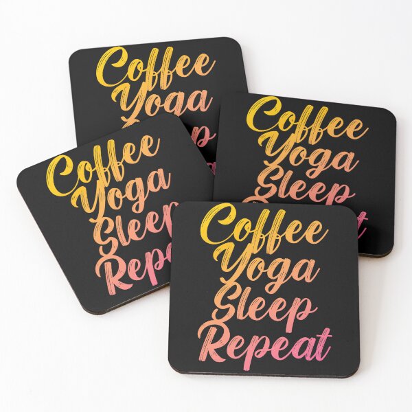 Item preview, Coffee yoga sleep repeat designed and sold by DynastyArt.
