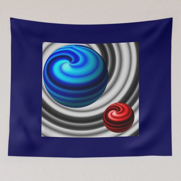 Item preview, A small red planet and a large blue planet designed and sold by Tiia Vissak.