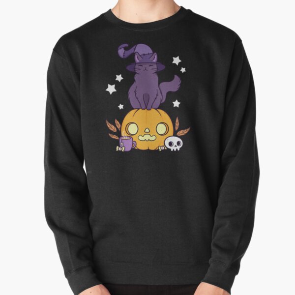 Pumpkin Cat // Black Pullover Sweatshirt