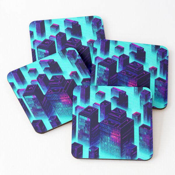 Item preview, Pattern of futuristic neon city buildings designed and sold by ArtlantisSyn.