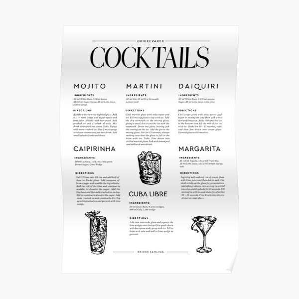 Cocktail Recipes Poster