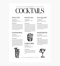 Cocktail Rezepte Fotodruck