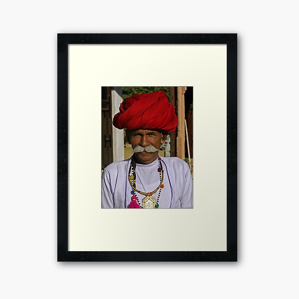 Indian man with a big moustache - India Impression encadrée
