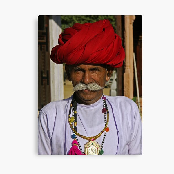 Indian man with a big moustache - India Impression sur toile