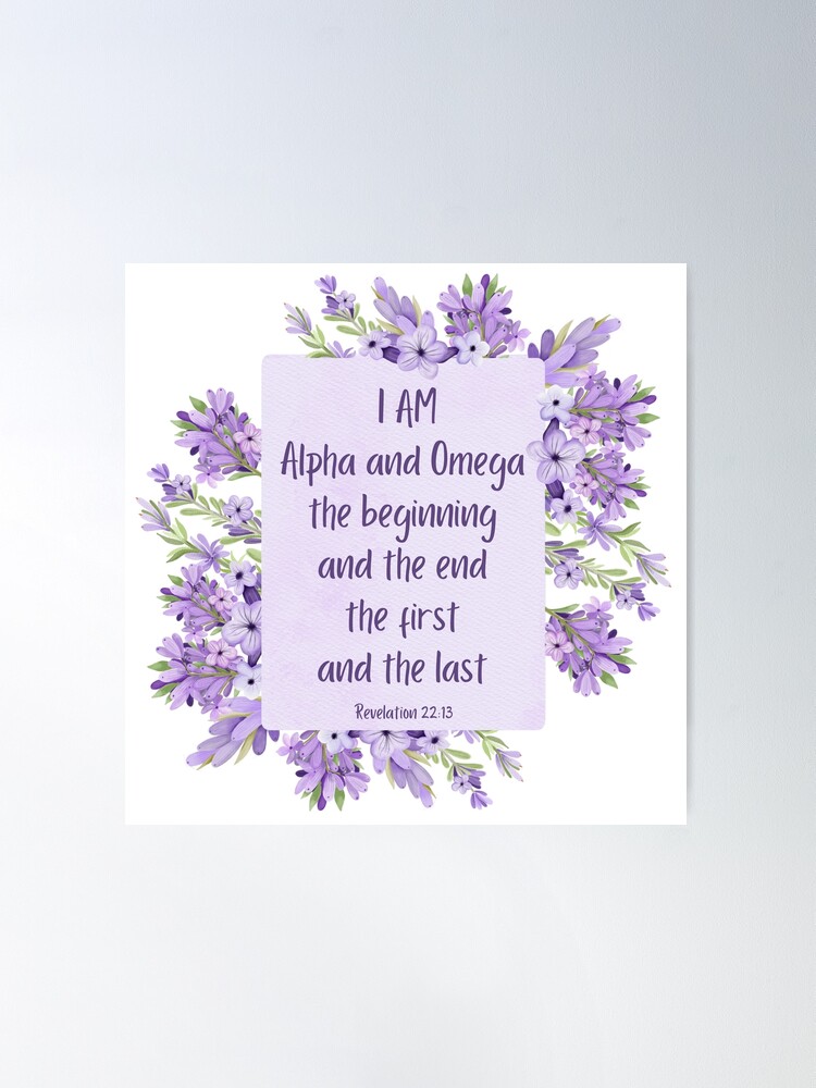 Christian Faith Bible Verse Sticker Gift Revelations 22:15 I am Alpha and  Omega