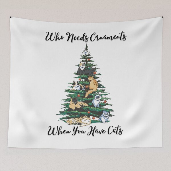 Item preview, Who Needs Ornaments When You Have Cats? Cat Christmas Tree designed and sold by NiftyTees.