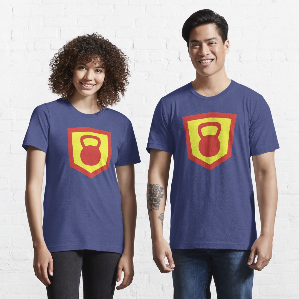 Kettlebell Knight - Red/Yellow Weightlifter Design Essential T-Shirt