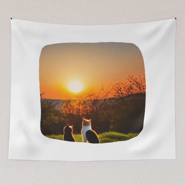 Item preview, Cat looking at sunset designed and sold by MokonoKokoro.