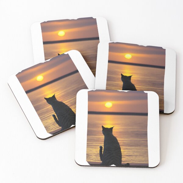 Item preview, Cat looking at sunset designed and sold by MokonoKokoro.