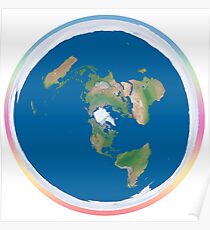 Flat Earth Map Poster