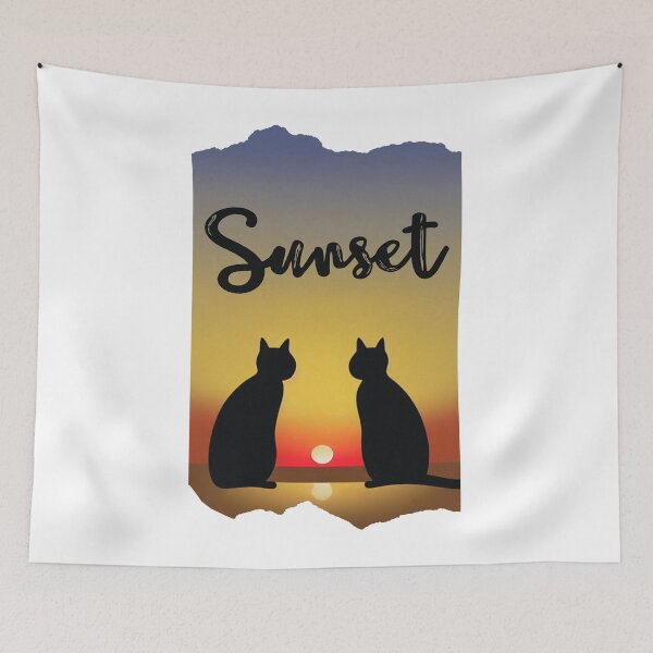 Item preview, Cat looking at sunset designed and sold by MokonoKokoro.