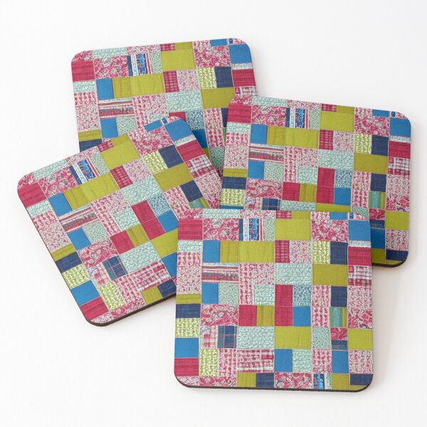 Item preview, green and blue traditionally inspired vintage cute patchwork designed and sold by earth-artists.