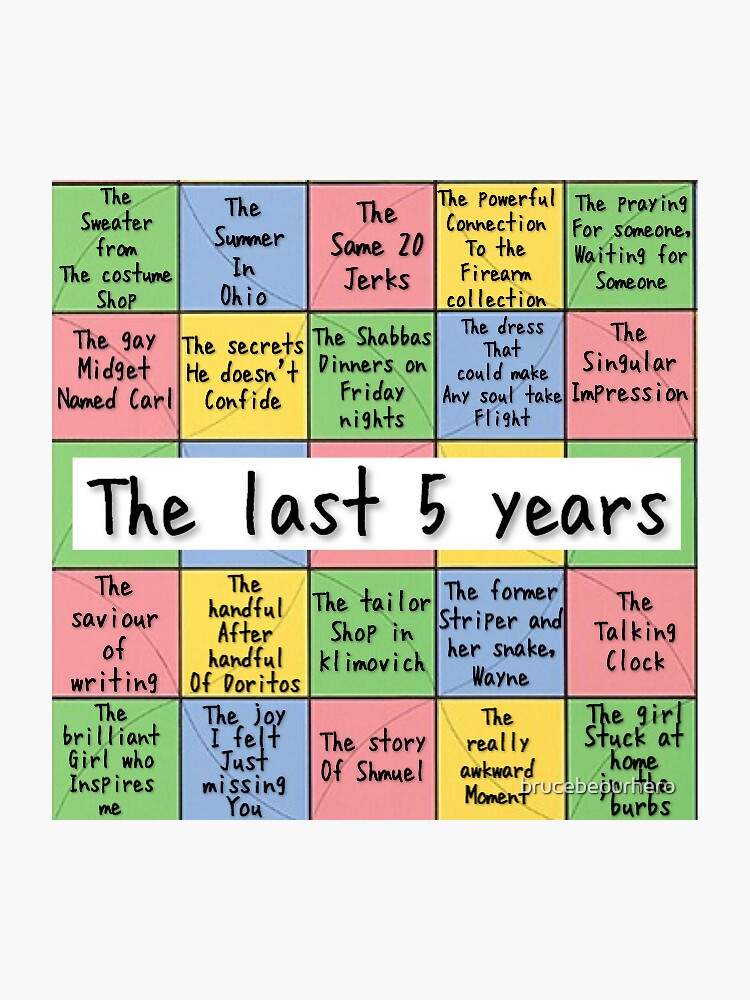 "The Last Five Years" Sticker by brucebeourhero | Redbubble