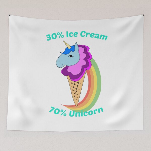 Item preview, 30% Ice Cream 70% Unicorn designed and sold by CreativeStrike.