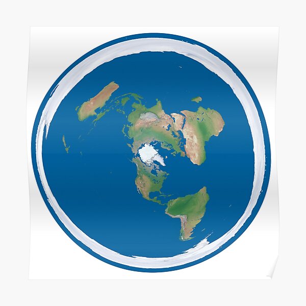 Flat Earth Map Poster