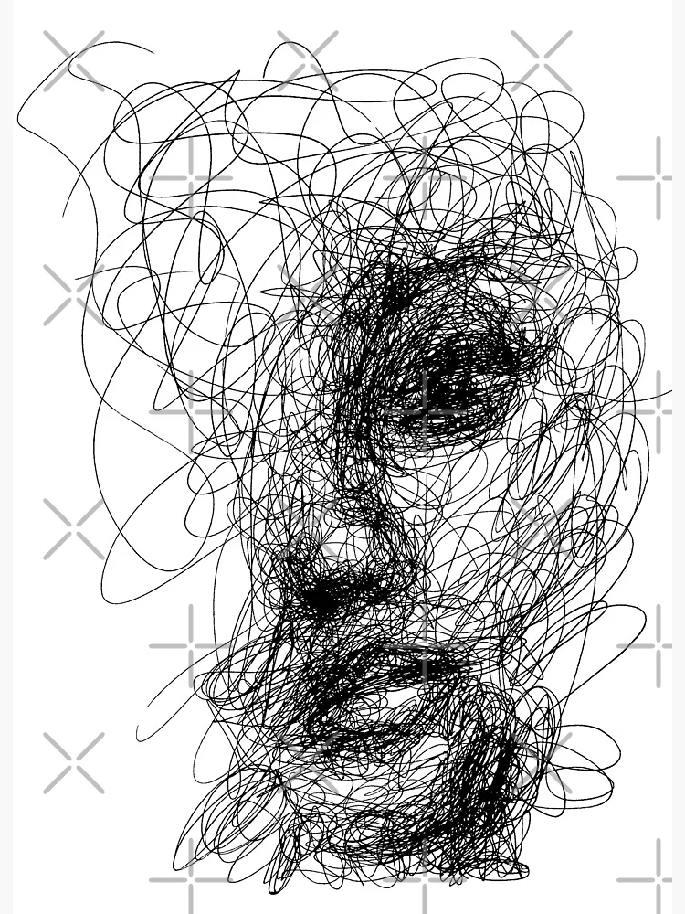 Woman w/ deals Syringes Original Scribble Art