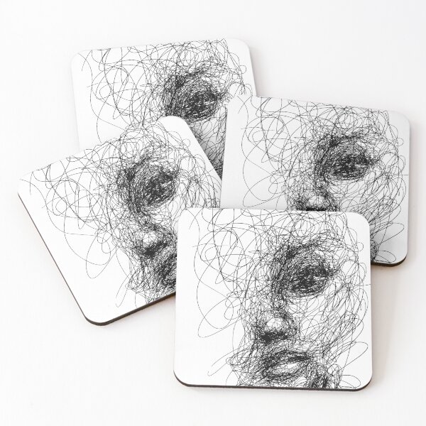 Item preview, Girl portrait one line scribble designed and sold by alphaville.