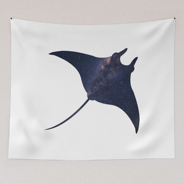 Item preview, Glowing Milky Way On Dark Sky Manta Ray | Cute Manta Ray designed and sold by BopleDesigns.