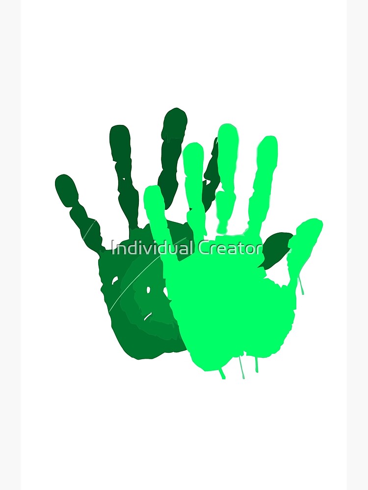 "green handprint flowers from 1970" Poster for Sale by proamin Redbubble