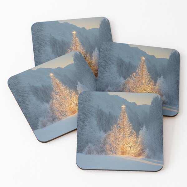 Item preview, Winter Evening Mountain Xmas Tree designed and sold by lordyswiss.