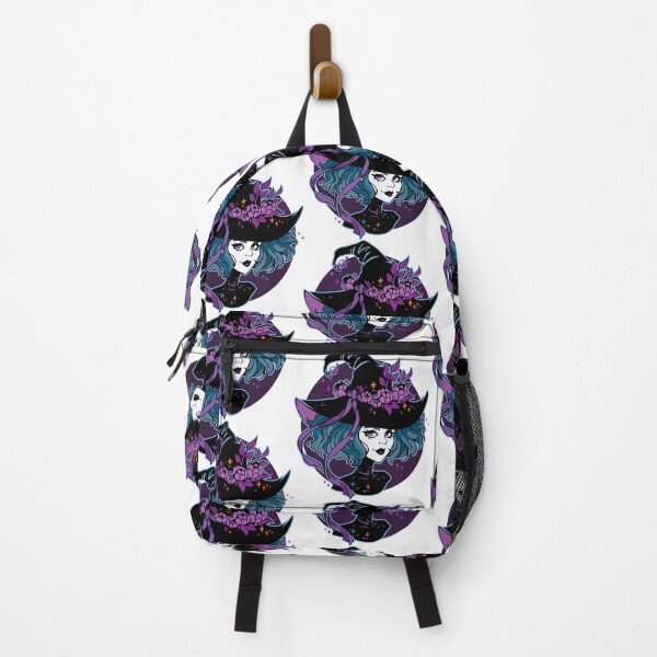 Item preview, cute gothic witch wearing hat decorated with flowers designed and sold by TADYSHOP.